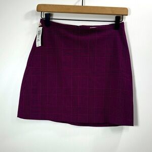 Aritzia Wilfred Renee Glen purple plaid pink mini skirt Y2K size 2. NWT.